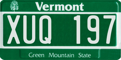 VT license plate XUQ197