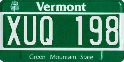 VT license plate XUQ198