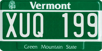 VT license plate XUQ199