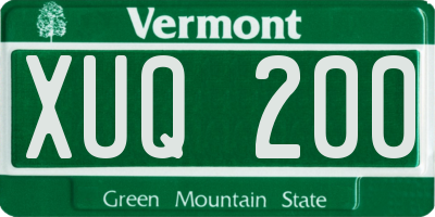 VT license plate XUQ200