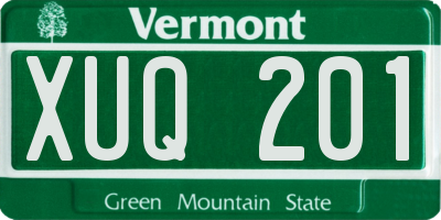 VT license plate XUQ201