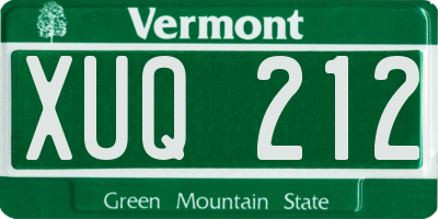 VT license plate XUQ212
