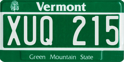 VT license plate XUQ215