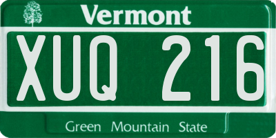 VT license plate XUQ216
