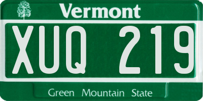 VT license plate XUQ219