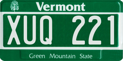 VT license plate XUQ221