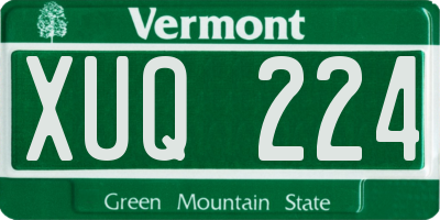 VT license plate XUQ224