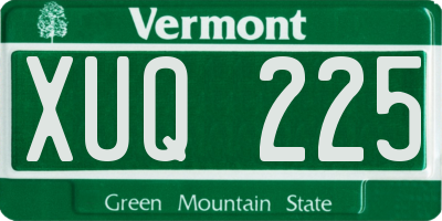 VT license plate XUQ225