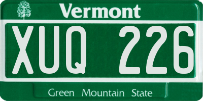 VT license plate XUQ226