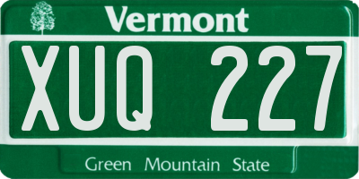 VT license plate XUQ227