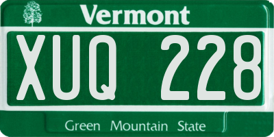 VT license plate XUQ228