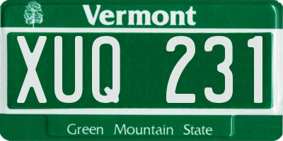 VT license plate XUQ231