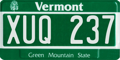 VT license plate XUQ237
