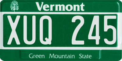 VT license plate XUQ245