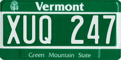 VT license plate XUQ247
