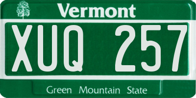 VT license plate XUQ257