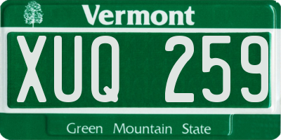 VT license plate XUQ259
