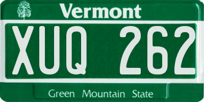 VT license plate XUQ262