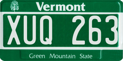 VT license plate XUQ263