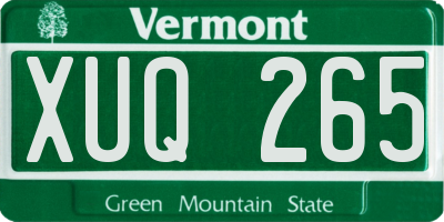 VT license plate XUQ265