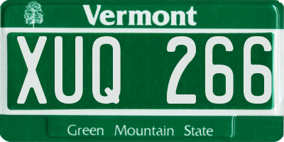 VT license plate XUQ266