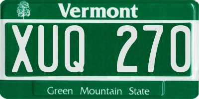 VT license plate XUQ270
