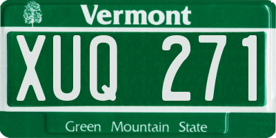 VT license plate XUQ271