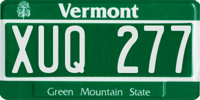 VT license plate XUQ277