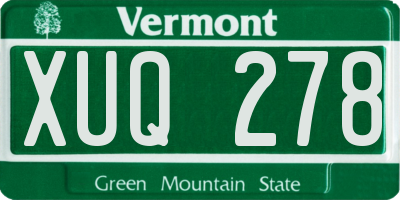 VT license plate XUQ278