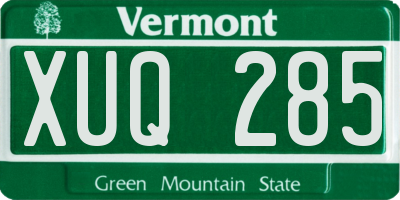 VT license plate XUQ285