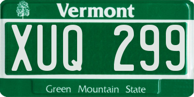 VT license plate XUQ299