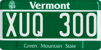 VT license plate XUQ300