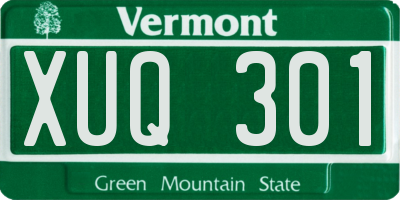 VT license plate XUQ301