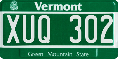 VT license plate XUQ302