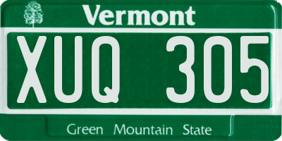 VT license plate XUQ305