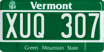 VT license plate XUQ307