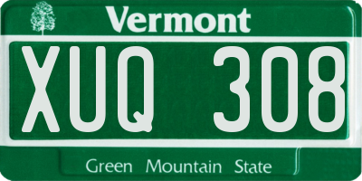 VT license plate XUQ308