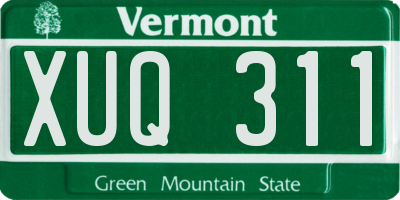 VT license plate XUQ311