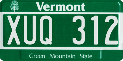 VT license plate XUQ312