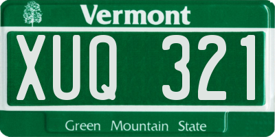 VT license plate XUQ321