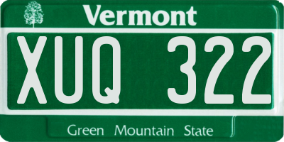 VT license plate XUQ322