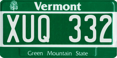 VT license plate XUQ332