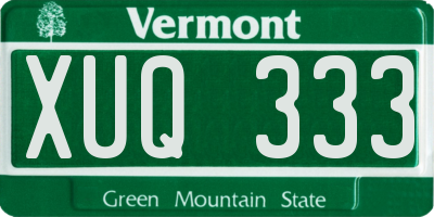 VT license plate XUQ333