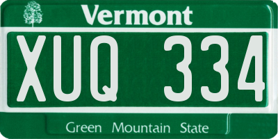 VT license plate XUQ334