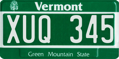 VT license plate XUQ345