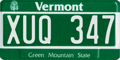VT license plate XUQ347