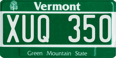 VT license plate XUQ350