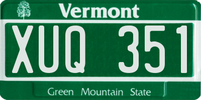 VT license plate XUQ351