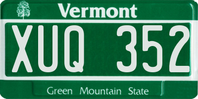 VT license plate XUQ352