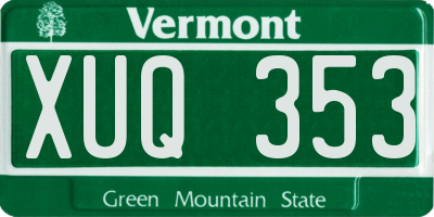 VT license plate XUQ353